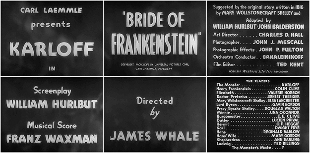La fiancée de Frankenstein - générique