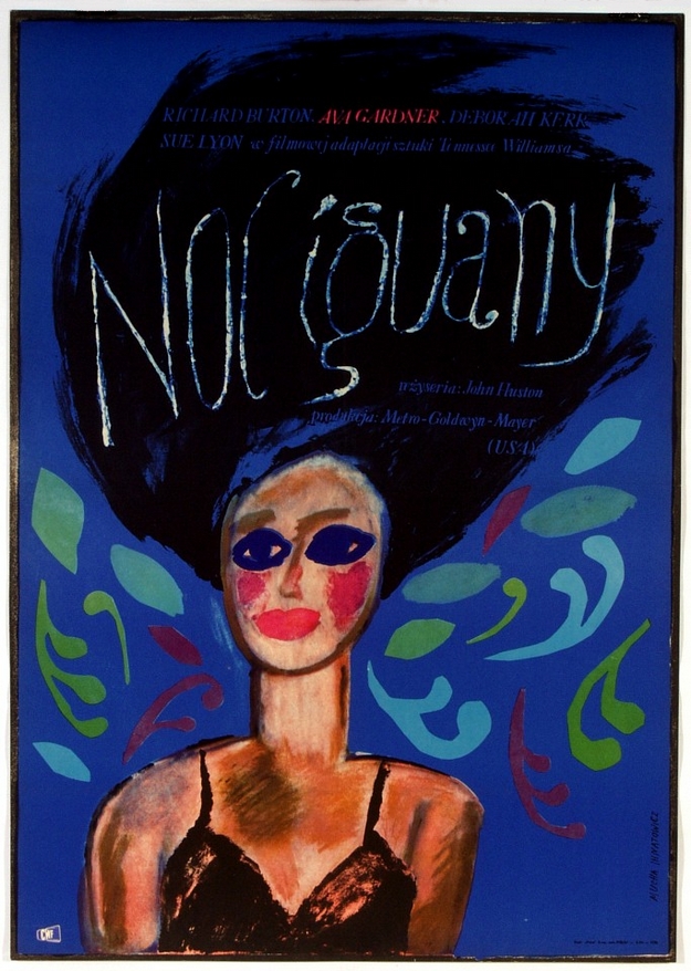 La nuit de l'iguane - affiche polonaise