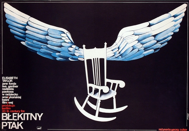 oiseau bleu - affiche polonaise